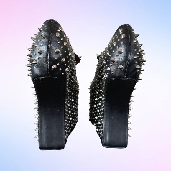 JEFFREY CAMPBELL PRICKLY SPIKE PLATFORM SHOES in BLACK - Picture 7 of 12